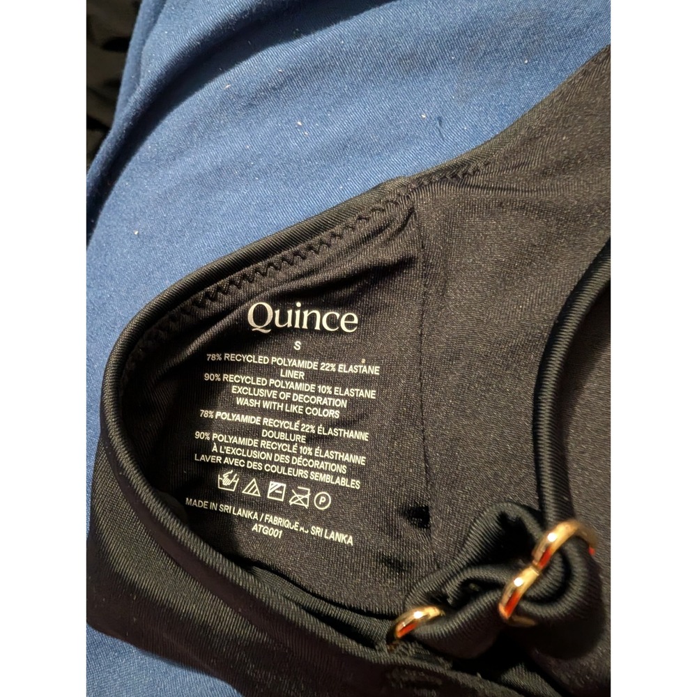 Quince Black Scoop Neck Bikini Top NWT Size Small pool vacation beach - Picture 3 of 4